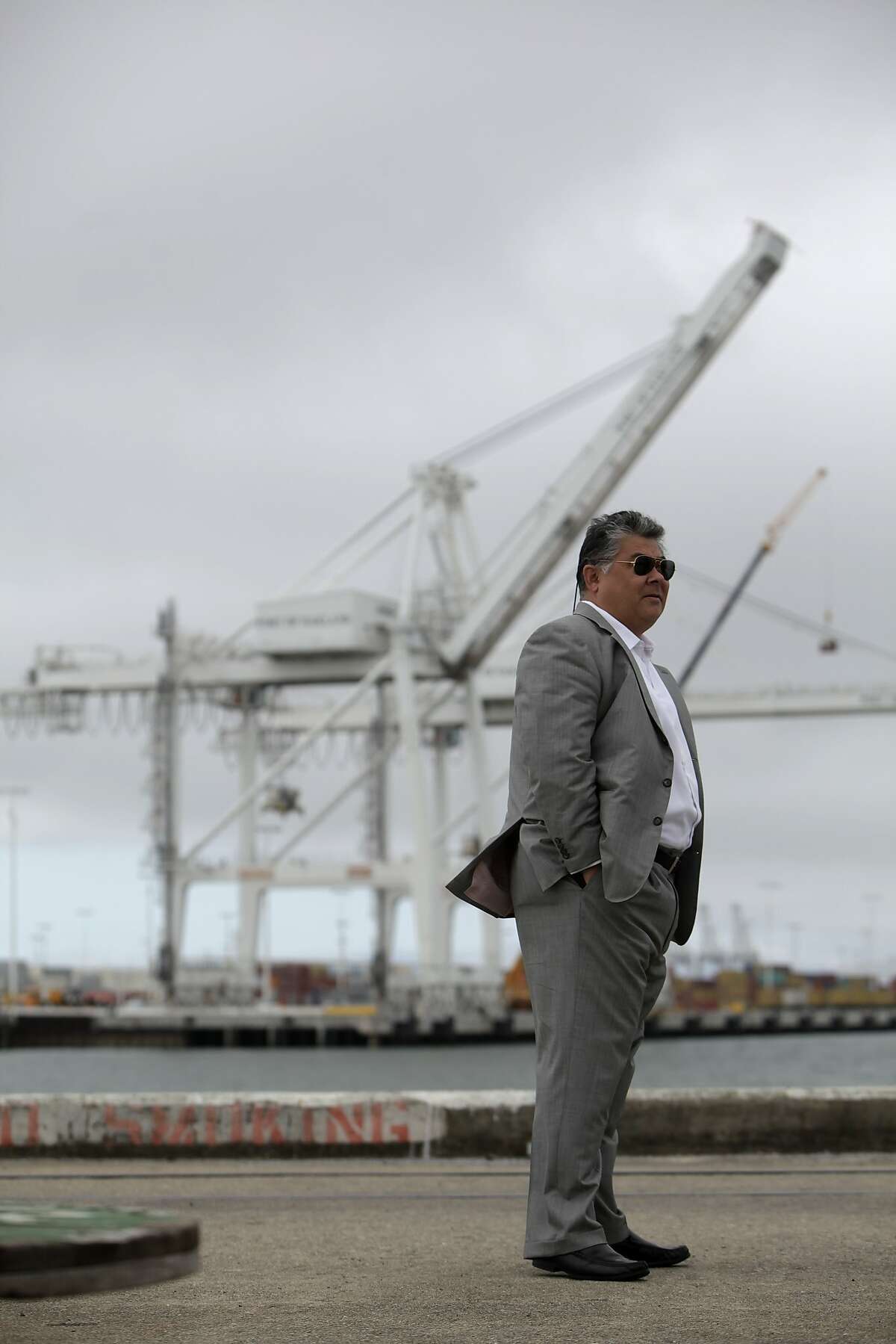 Phil Tagami, California Capital & Investment Group managing general partner, stands on the west gateway, an area which will become part of the rebuilt working waterfront on Monday, June 18, 2012 in Oakland, Calif.