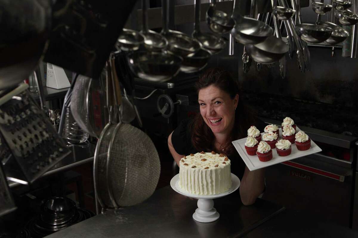 Jody Stevens poses for a portrait in the kitchen at Hofheinz House Tuesday, June 12, 2012, in Houston. Stevens, well-known locally as Jodycakes, specializes in vegan and gluten-free cakes. She has been selected by Agave in the Raw to create cakes using agave nectar instead of sugar. Her recipes will be available nationwide as part of a media campaign for the new Agave in the Raw. ( Brett Coomer / Houston Chronicle )