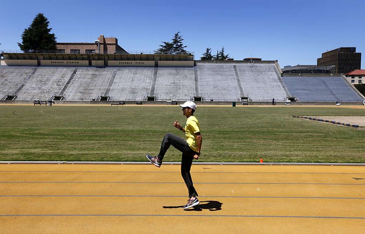 David Torrence trains for the U.S. Olympics track and field trials at Edwards Stadium in Berkeley, Calif. on Tuesday, June 12, 2012. The middle distance runner is vying for three spots on the U.S. team in the 800-meter, 1500-meter and 5,000-meter events at the London Olympic Games.
