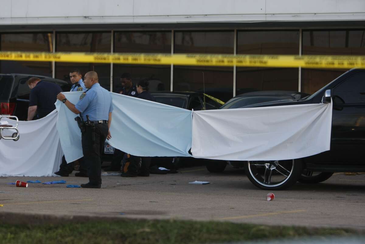 Three people were killed and a popular Houston rapper injured in a shooting in the parking lot of a strip center near a gentleman's club in southwest Houston. The shooting happened about 3:30 a.m. at 9850 Westpark near Tanglewilde. Witnesses said the shooting occurred when people were coming out of Club Blue after a Trae Tha Truth concert. Witnesses said Trae the Truth was among those wounded.