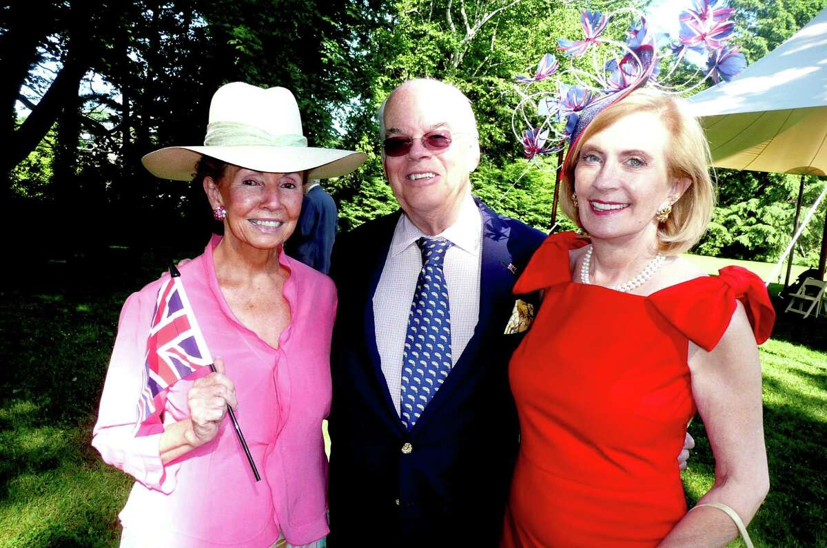 Natalie Pray, left, president of the Greenwich Branch of the English Speaking Union, traveled to London recently with Greenwich residents Nat and Lucy Day to attend the many events celebrating Queen Elizabeth II's Diamond Jublilee. Also on the trip, but not pictured here, was Greenwich resident Suzanne Geiss Robbins.