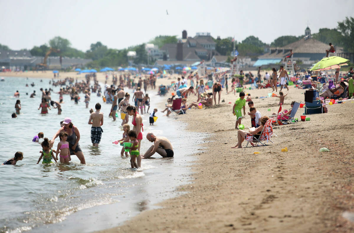 Jennings Beach in Fairfield is packed as temperatures reached into the 90's for the first day of summer on Wednesday, June 20, 2012.