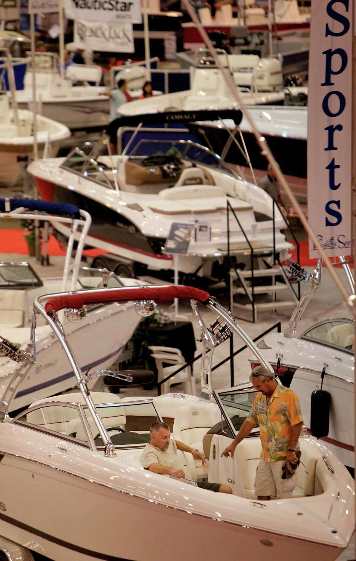 Hundreds of boats are on display during the 25th Annual Houston Summer Boat Show at Reliant Center.