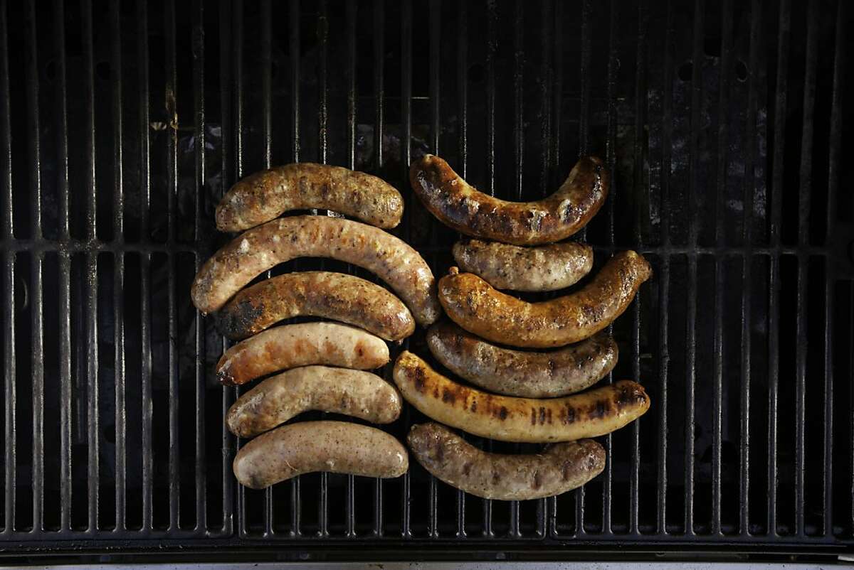 The top 12 sausages in our Taster's Choice sausage roundup.Mild/sweet Italian sausages (first column): 1. Mollie Stone’s, 2. Schaub’s, 3. Falletti Foods, 4. Avedano’s, 5. Baron’s, 6. Guerra Quality Meats. Specialty sausages (second column): 1. Taylor’s, Boudin Blanc, 2. Little City Meats, Calabrese, 3. Piazza’s, Chicken Jalapeno, 4. Ver Brugge, Rosemary Lamb, 5. Schaub’s, Spicy Georgia Peach Bourbon, 6. Cafe Rouge, Garlic.