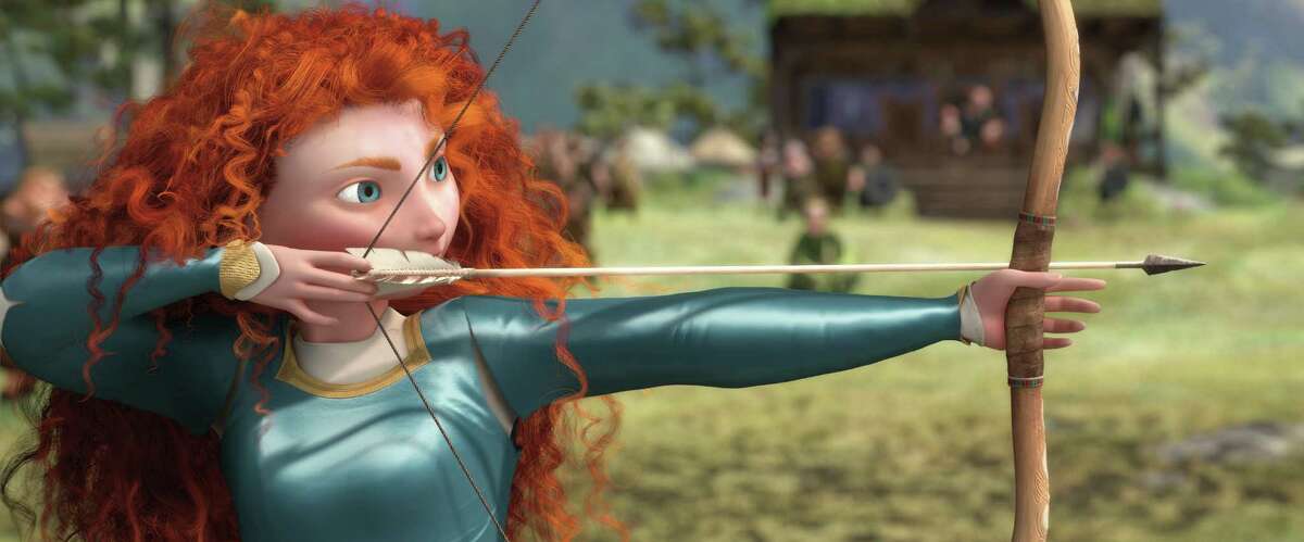 This film image released by Disney/Pixar shows the character Merida, voiced by Kelly Macdonald, in a scene from "Brave."
