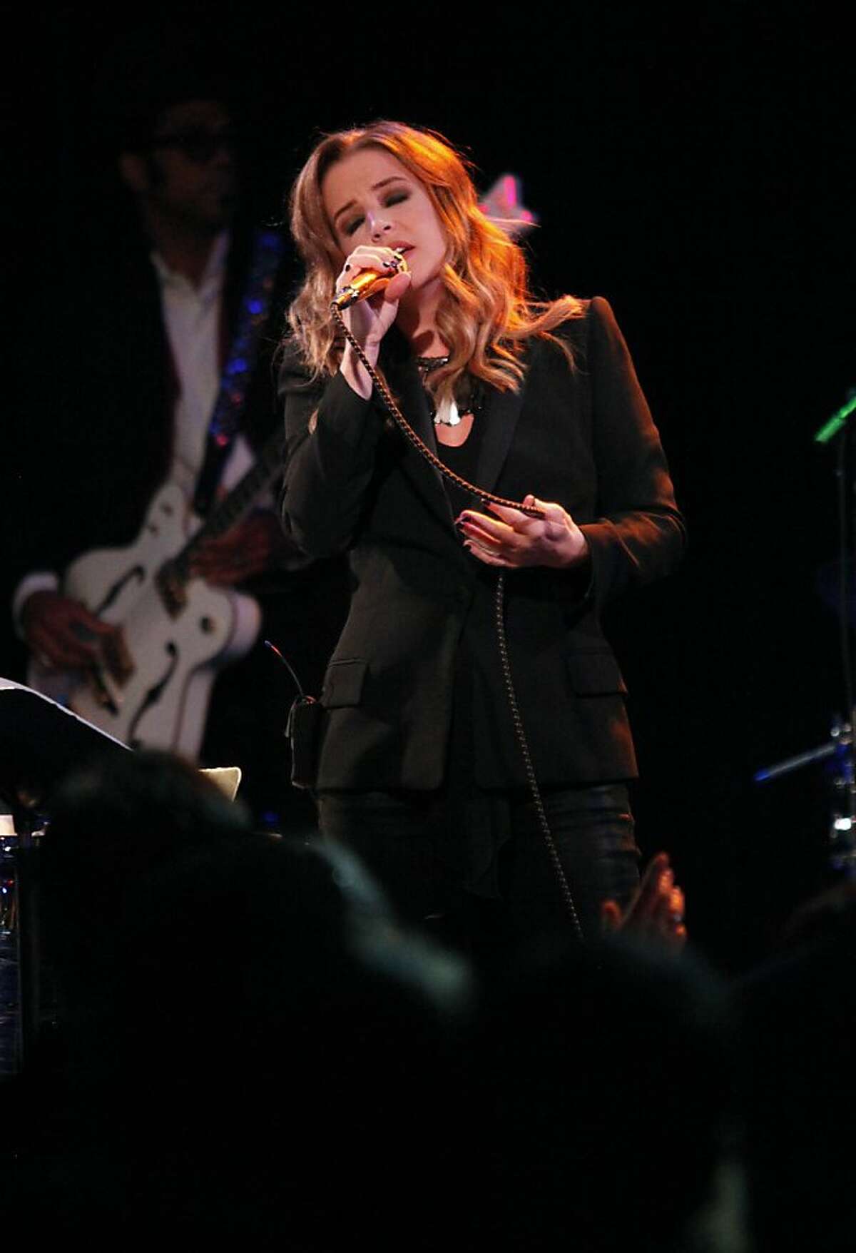 Lisa Marie Presley sings at Slim's in San Francisco on Sunday.