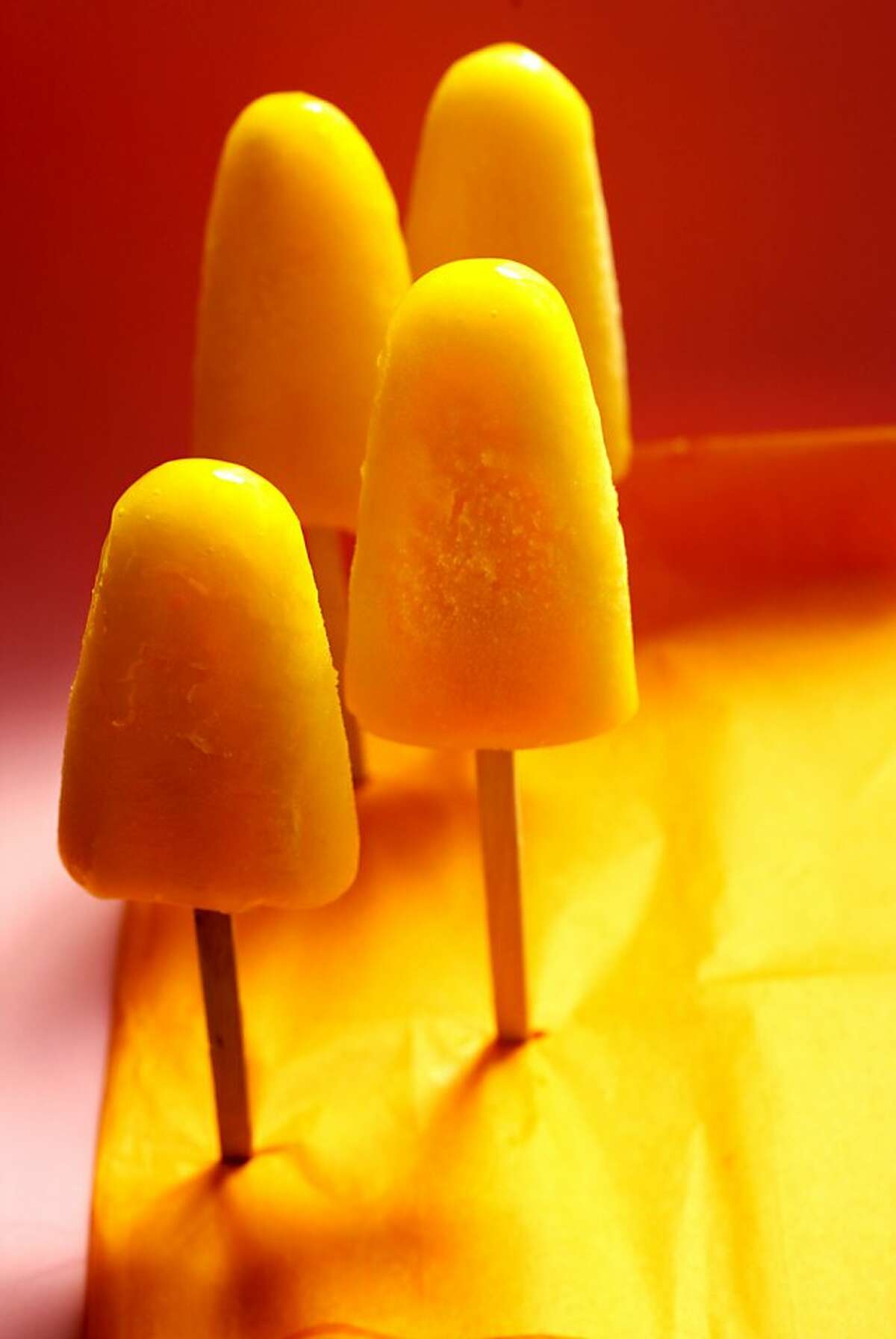 Homemade ice cream on a stick think fresh fruit