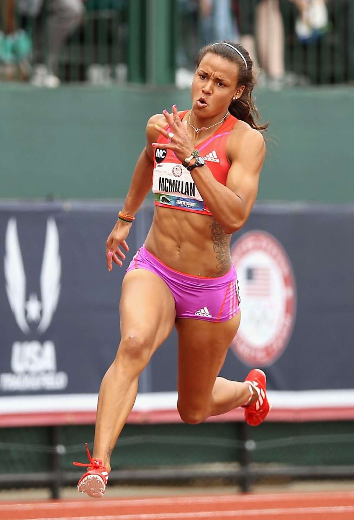 OR - JUNE 29: (CORRECTED VERSION) Chantae McMillan competes in the Heptathl...
