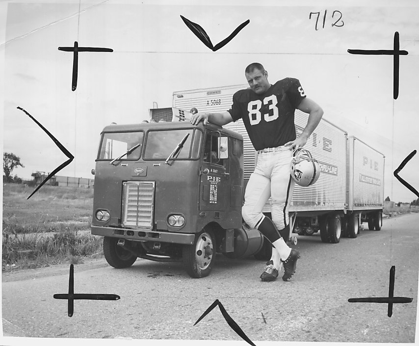 In this Dec. 20, 1970, file photo, Oakland Raiders' Ben Davidson (83) and  Tom Keating, on groun …