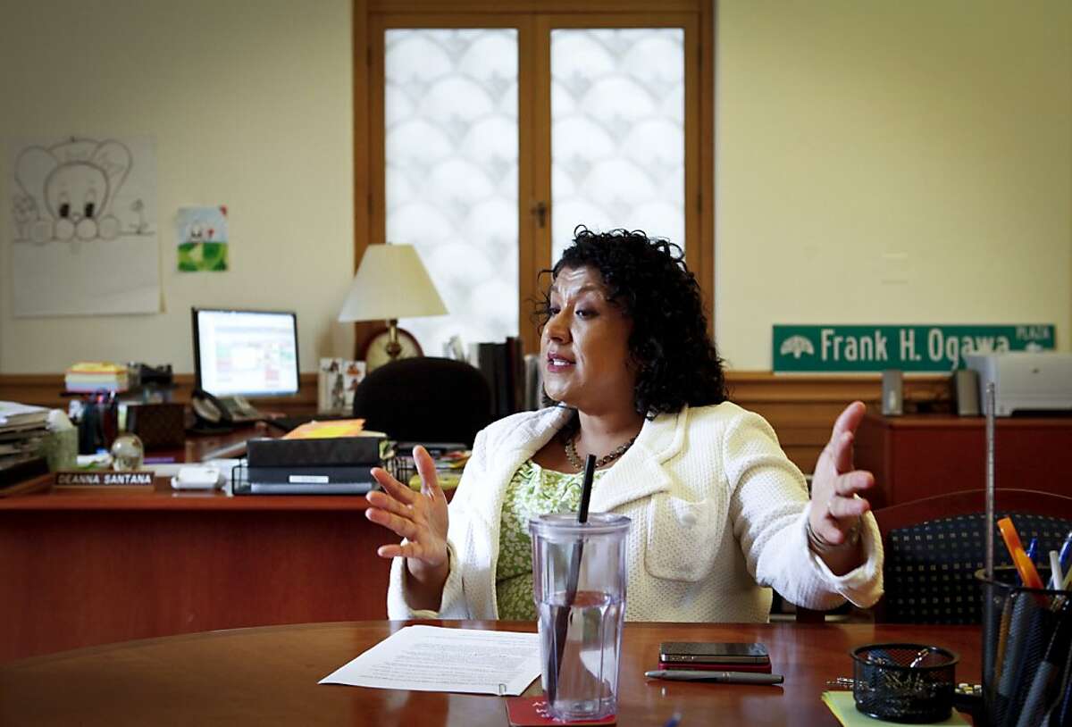 Deanna Santana talks about being the Oakland City Administrator on Friday, June 29, 2012 at City Hall in Oakland, Calif.