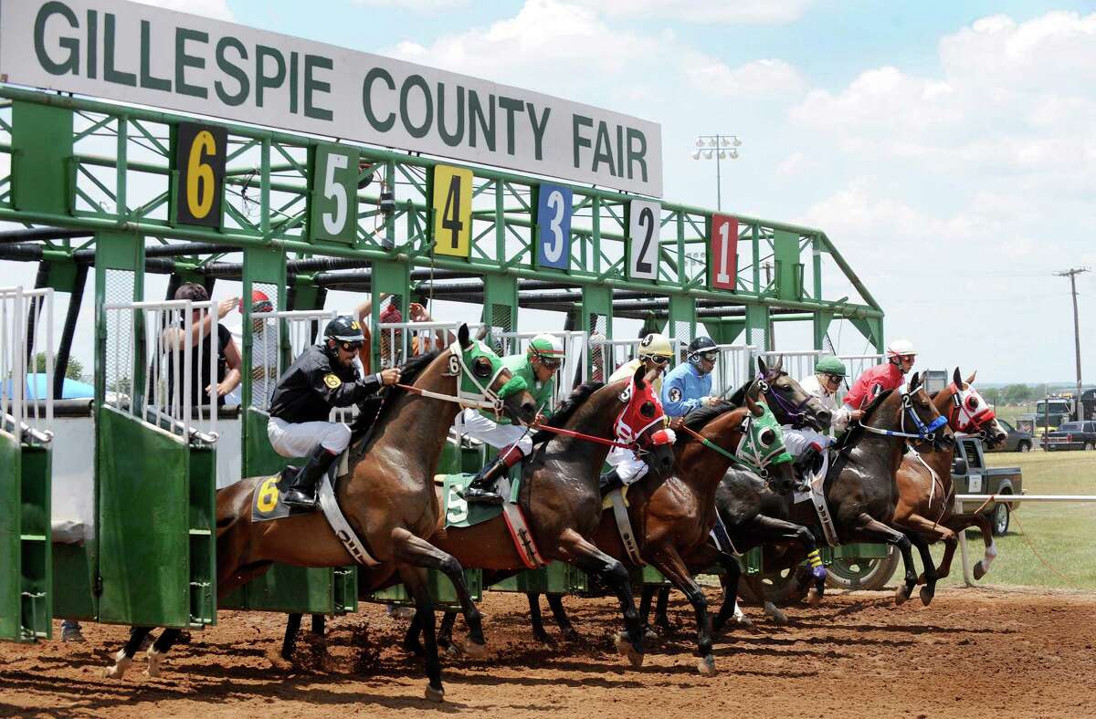 A file photo of quarter horse racing at the Gillespie County Fairgrounds. This year the fair returns with in-person events.