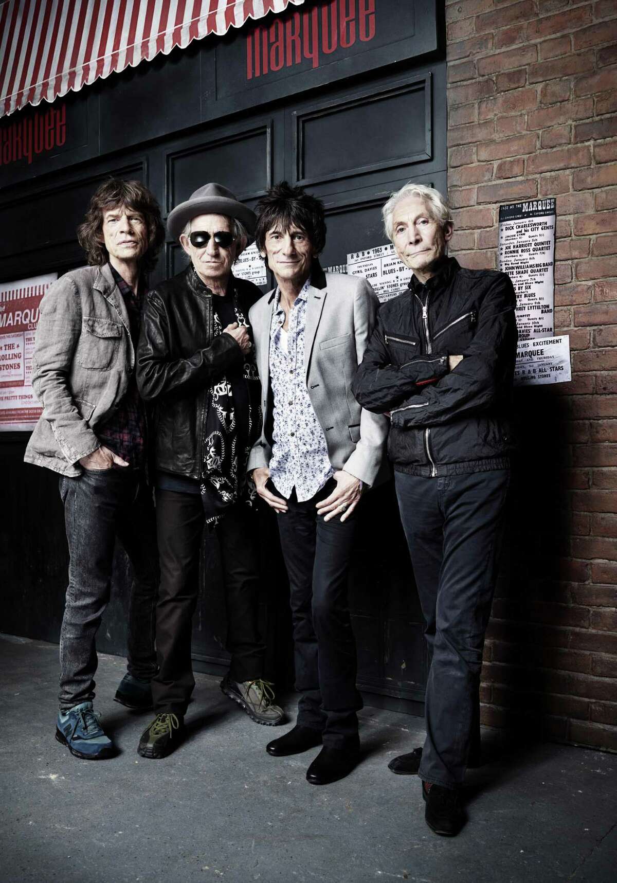 In this image made available by Rankin, and dated July 11, 2012, showing the rock band the Rolling Stones, with left to right, Mick Jagger, Keith Richards, Ronnie Wood and Charlie Watts, issued Thursday July 12, 2012, as issued to mark the 50th anniversary of their first ever live performance on 12 July 1962 at the Marquee club in London. The group played their first show at the club on July 12, 1962, under the name The Rollin' Stones, hastily chosen as the band's name from a song by their blues hero Muddy Waters. (AP Photo / Rankin) NO SALES