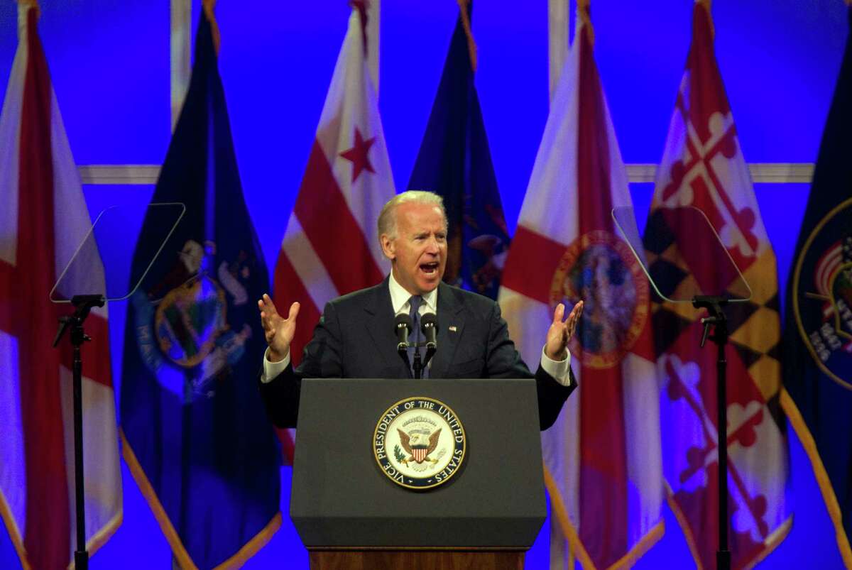 Vice President Joe Biden's impassioned remarks fired up the crowd at the George R. Brown Convention Center on Thursday.