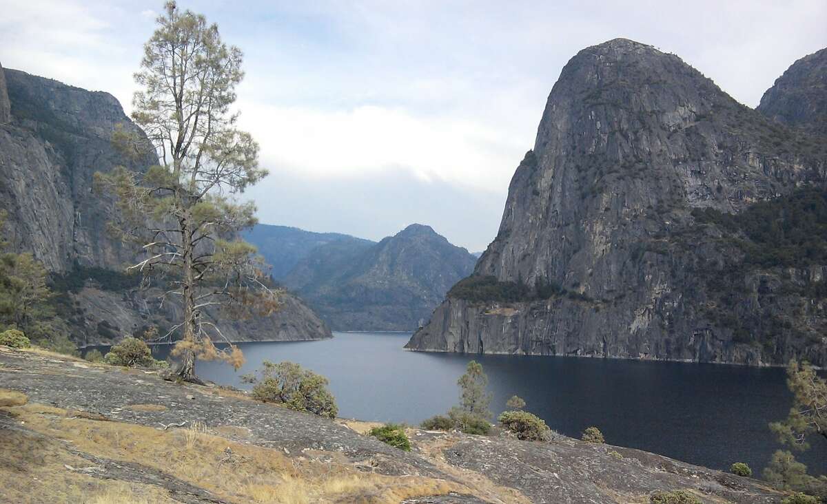Looking across Hetch Hetchy from the trail above the lake.