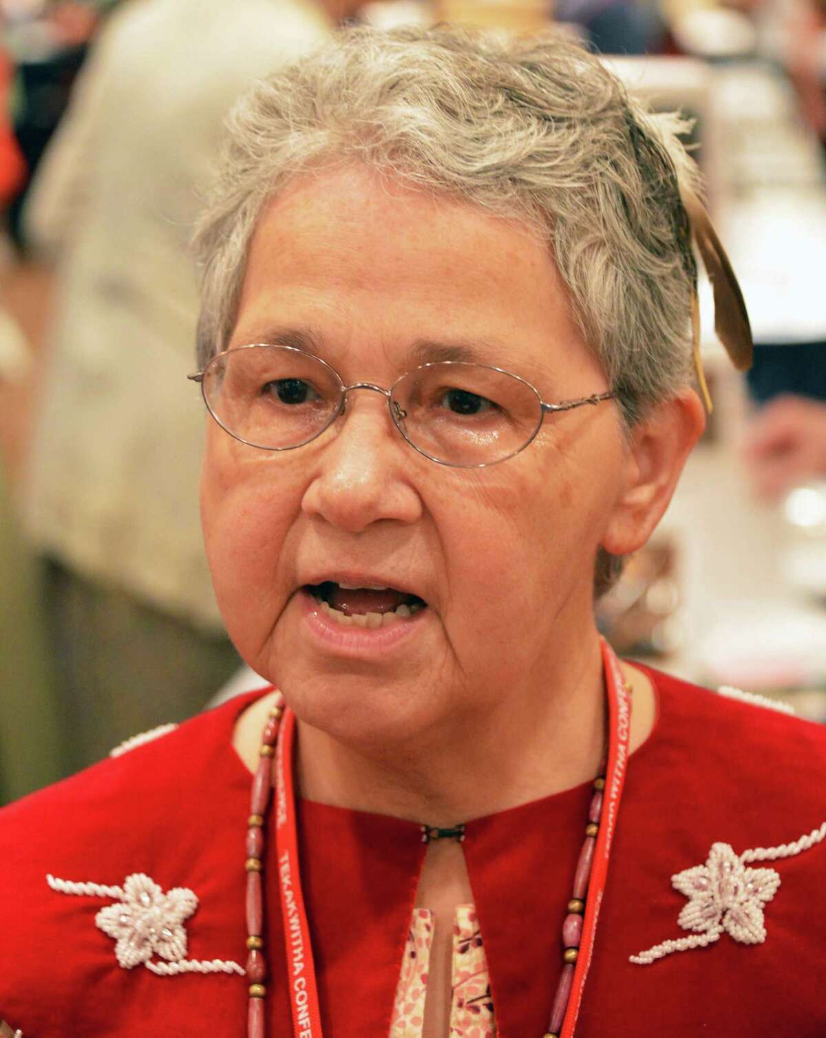 Conference Executive Director Sister Kateri Mitchell, originally from St. Regis and now of Great Falls, Mont., at the 73rd Annual Tekakwitha Conference in Colonie on Thursday, July 19, 2012. (John Carl D'Annibale / Times Union)