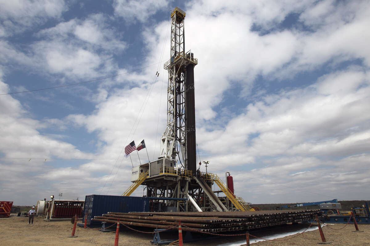 Drilling rigs like this one in McMullen county are helped to make the Eagle Ford Shale play a contender for the nation's top spot.