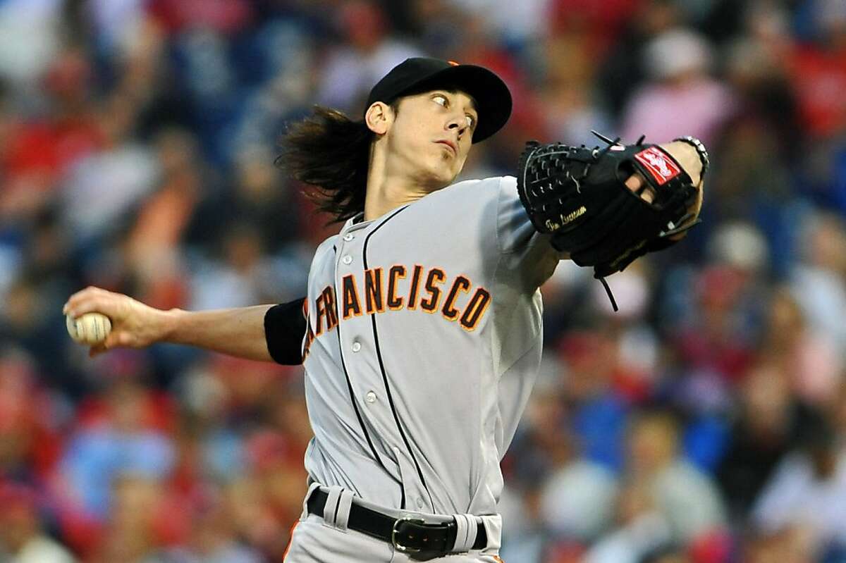 Buster Posey and Tim Lincecum Giants vs. Phillies photo