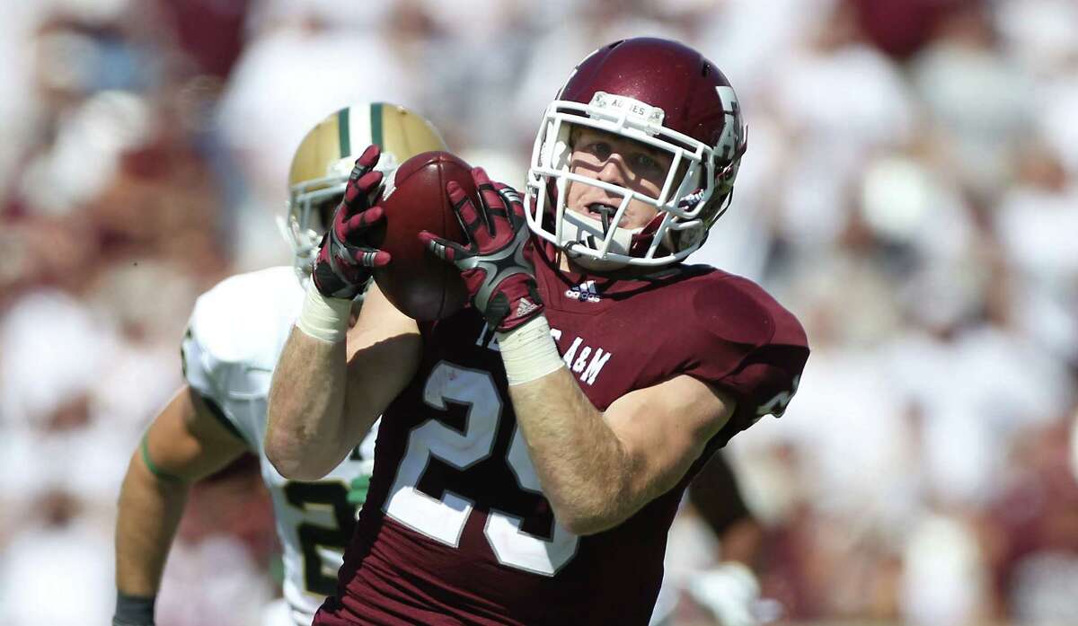 A&M’s Ryan Swope, hauling in a 68-yard TD catch against Baylor, decided to return for his senior season in the SEC.