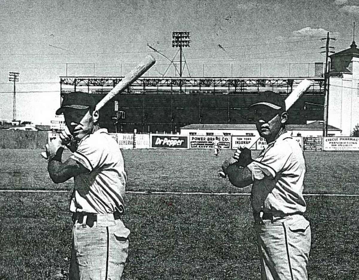 Bob and Richard Villanueva at Richter Field in 1949.