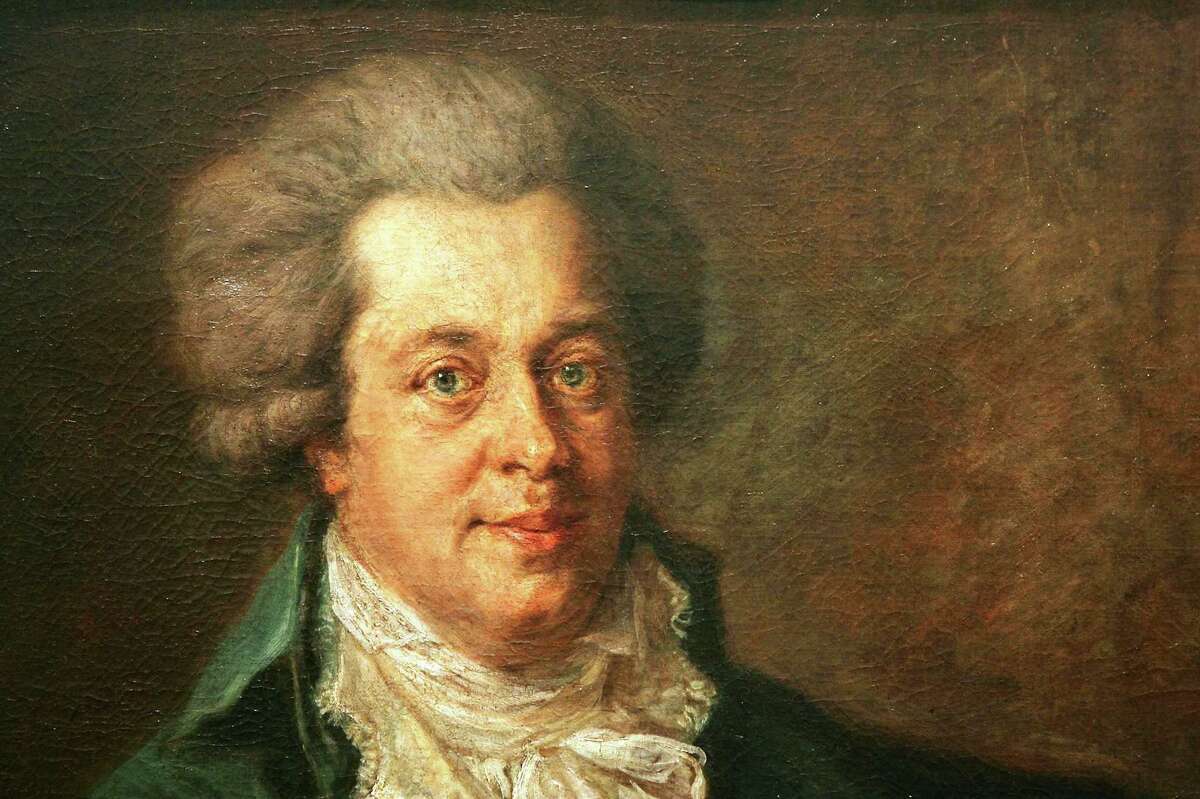 A portrait of Austrian composer Wolfgang Amadeus Mozart by painter Johann Georg Edlinger, showing the composer not long before his death, hangs at the Gemaeldegalerie on January 19, 2006 in Berlin, Germany.