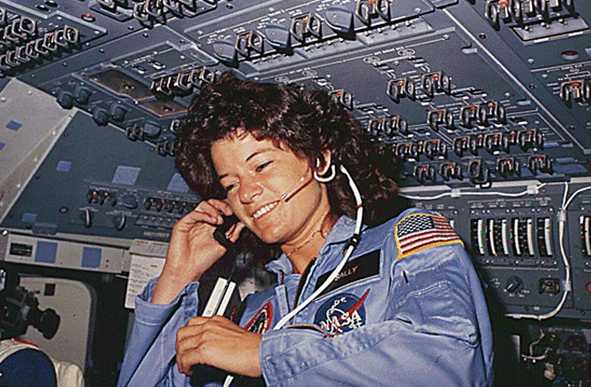 (FILES) This NASA file photo dated June 1983 shows America's first woman astronaut Sally Ride, as she communicates with ground controllers from the flight deck during the six-day space mission of the Challenger. Ride, the first US woman to fly in space, died on July 23, 2012 after a 17-month battle with pancreatic cancer, her foundation announced. She was 61. Ride first launched into space in 1983, on the seventh US space shuttle mission. AFP PHOTO/NASA/HO ++RESTRICTED TO EDITORIAL USE- NOT FOR ADVERSTISING OR MARKETING CAMPAIGNS - MANDATORY CREDIT: AFP PHOTO/NASA - DISTRIBUTED AS A SERVICE TO CLIENTS++-/AFP/GettyImages