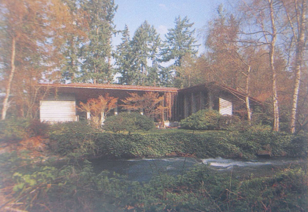 An exterior view of the Usonian house that Frank Lloyd Wright designed in 1946 for Mr. & Mrs. Chauncey Griggs in Lakewood.