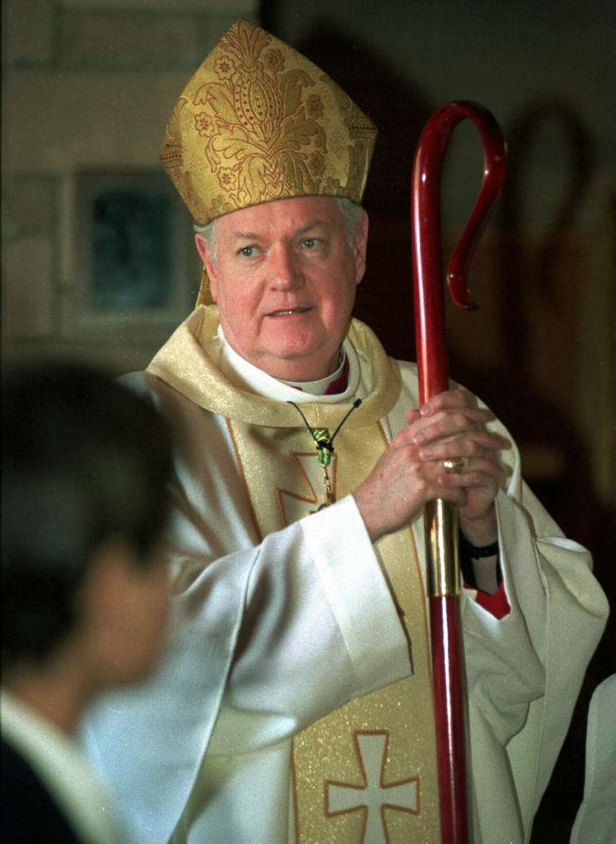 Cardinal Edward Michael Egan, photographed in Bridgeport, Conn. on May 11th, 1997. Egan served as Bishop of the Roman Catholic Diocese of Bridgeport from 1988-2000.