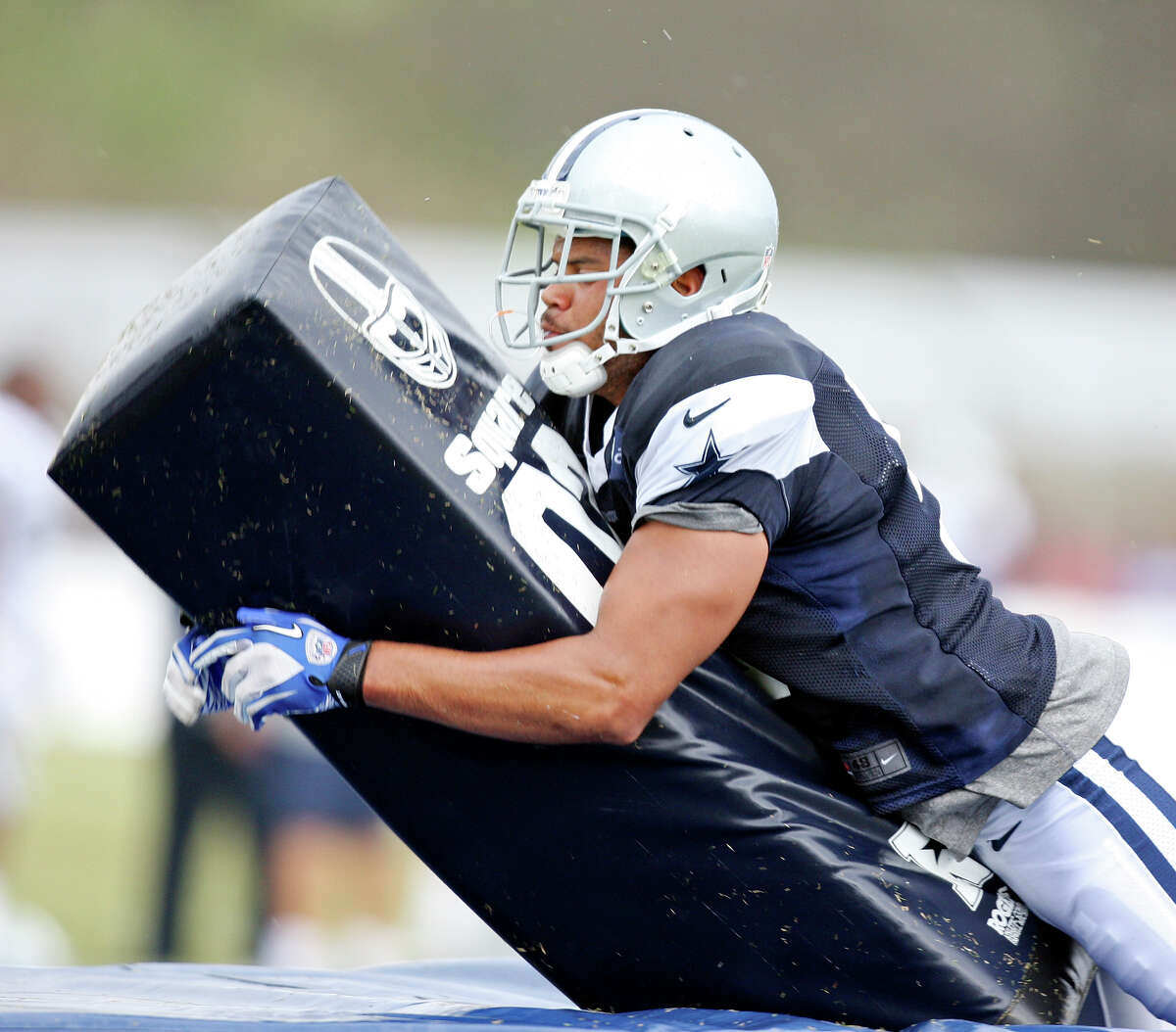 Dallas Cowboys linebacker Kyle Wilber runs a drill during 2012 training camp held Friday Aug 3, 2012 in Oxnard, CA.