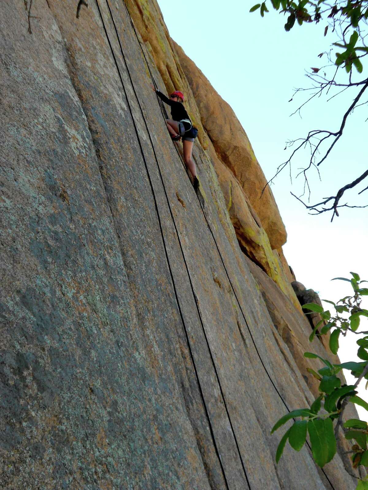 Abbie Frey, of Greenwich, climbs in the Cochise Stronghold, Arizona.