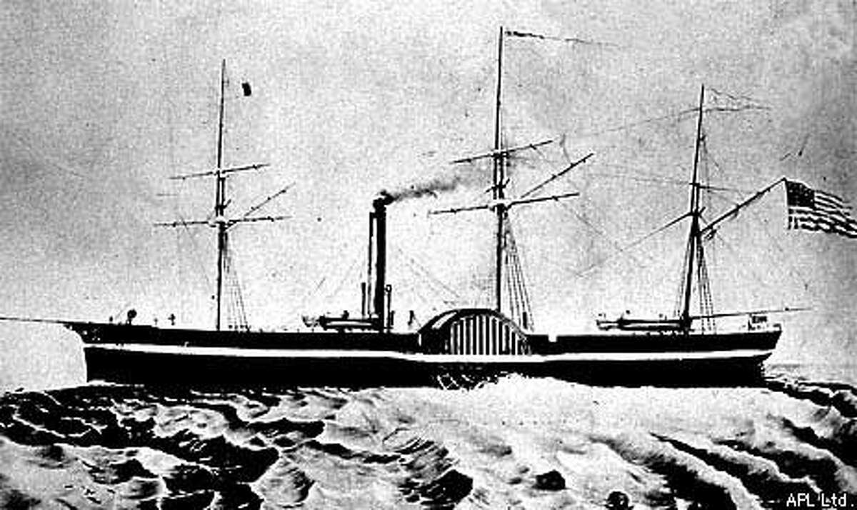 The steamship California was the first of the Gold Rush to enter the Golden Gate. Photo courtsey of APL Ltd.