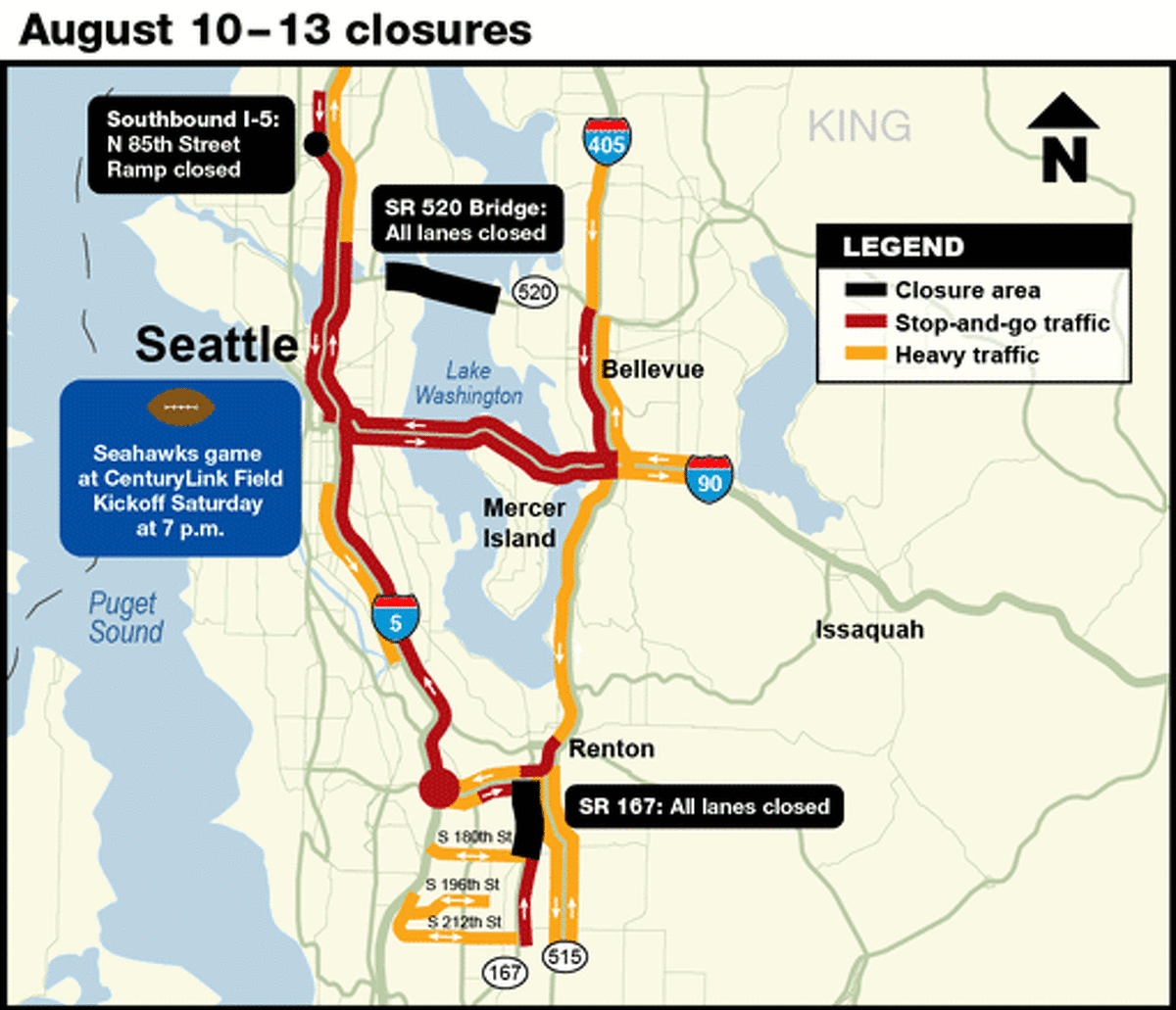 Traffic Alert Five Big Closures This Weekend