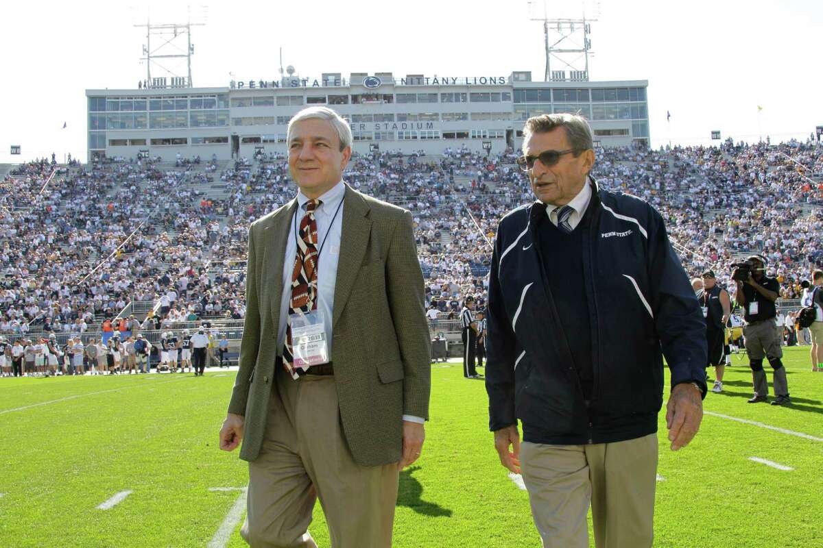 The Jerry Sandusky child sex-abuse scandal cost both Penn State football coach Joe Paterno, right, and school president Graham Spanier their jobs.