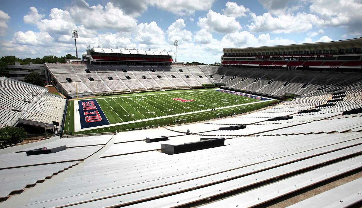 University of Mississippi's Vaught-Hemingway Stadium at Hollingsworth Field where the Ole Miss Rebels play, in Oxford, MS. The Texas A&M Aggies, new to the Southeastern Conference, will travel to Auburn, Alabama, Mississippi State and Ole Miss this year. Monday, July 23, 2012.