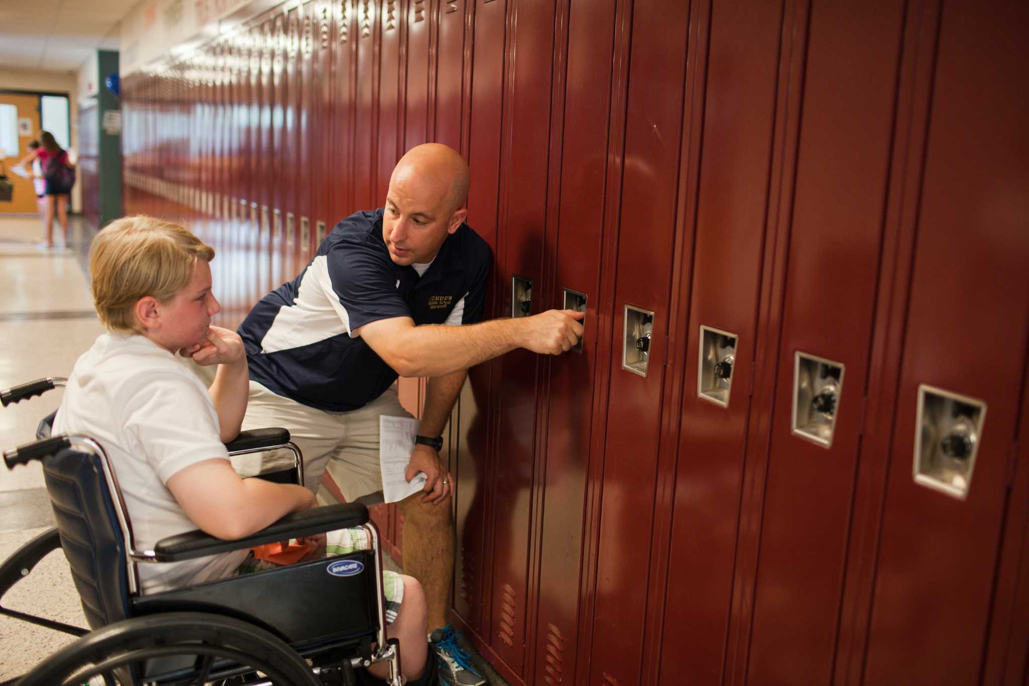 middle school lockers open