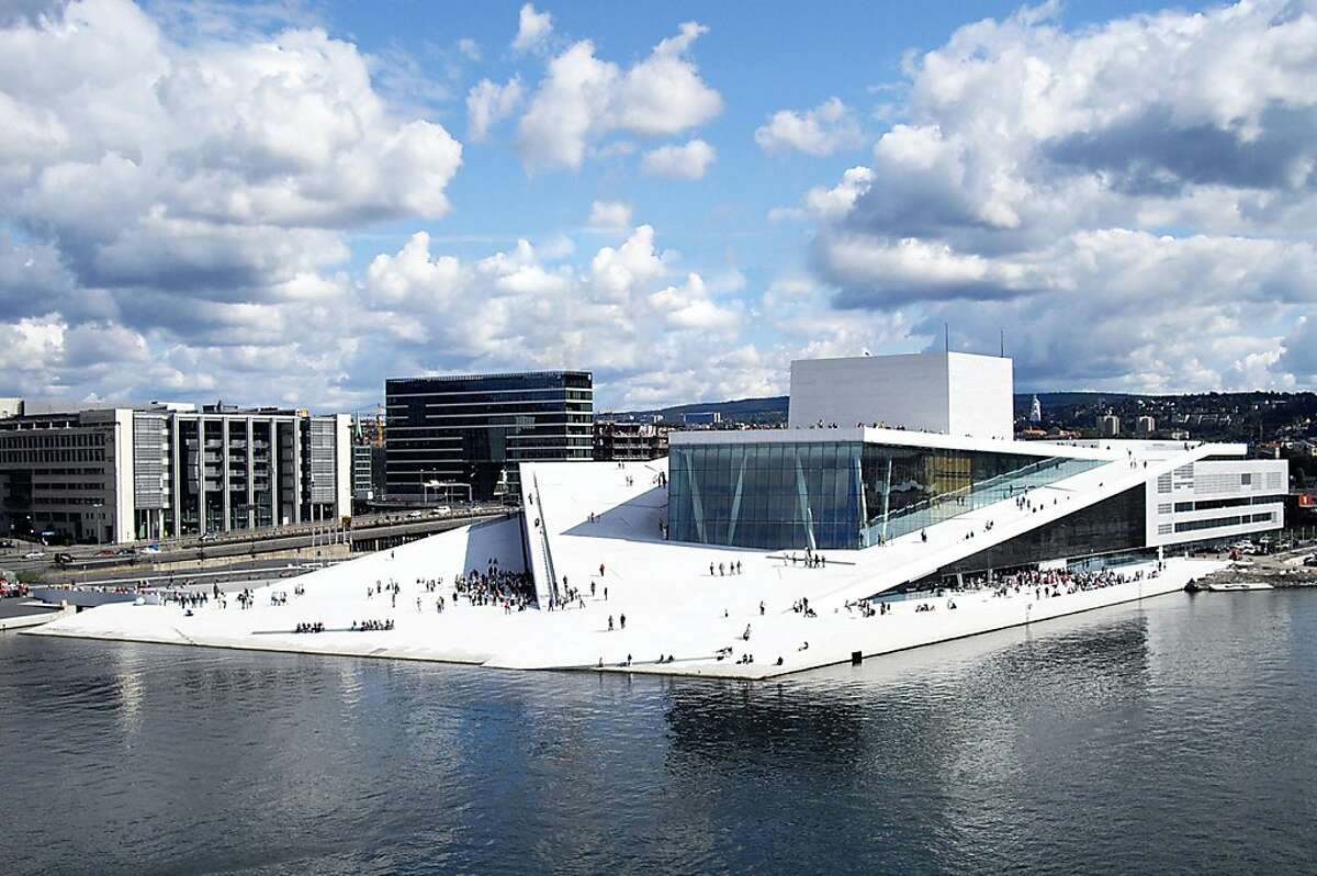 The Oslo Opera House opened in 2008. The architect was Snohetta, which has been selected to design the arena that the Golden State Warriors seek to build along San Francisco's Embarcadero.