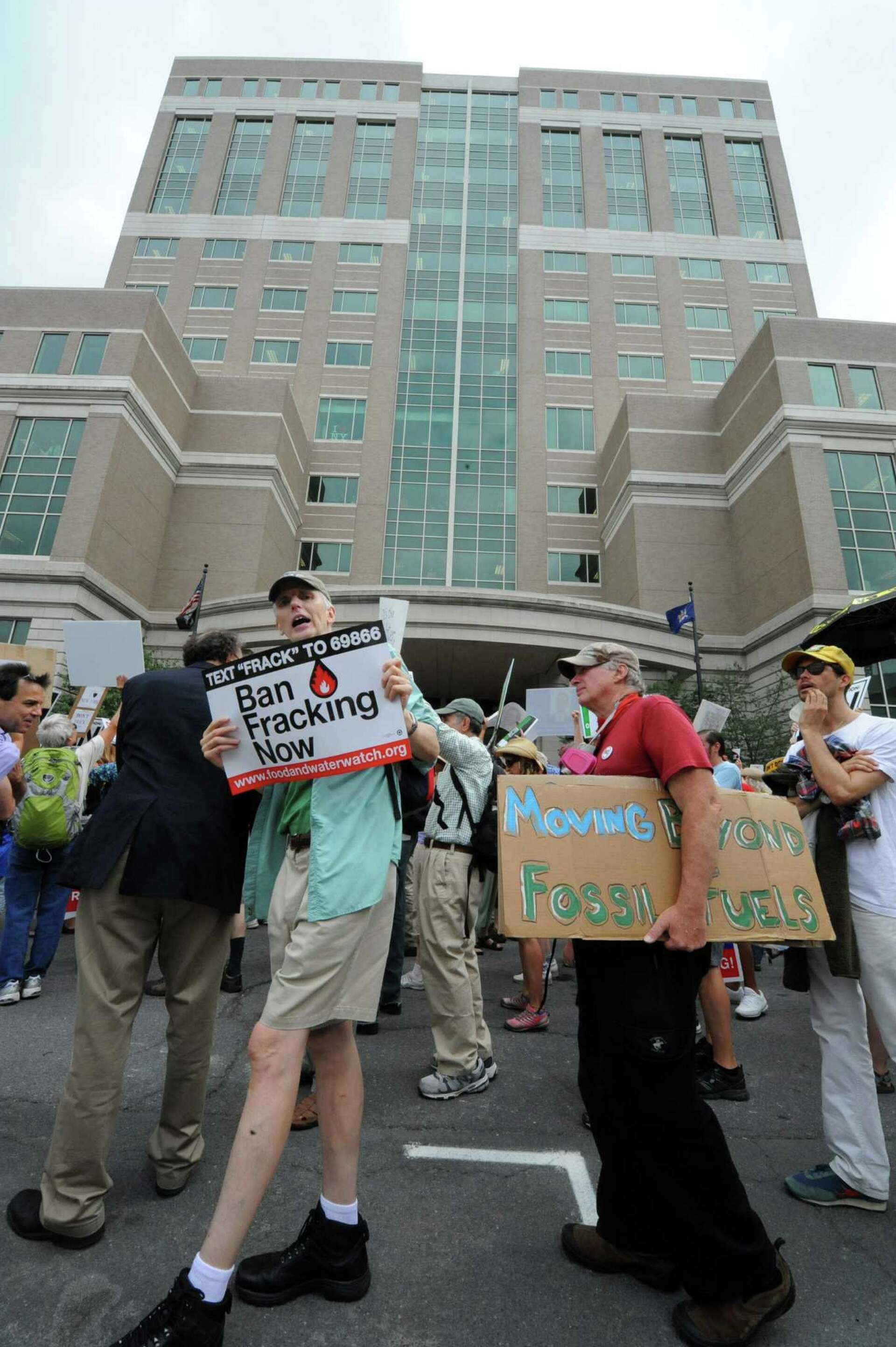 Hundreds march in opposition to fracking