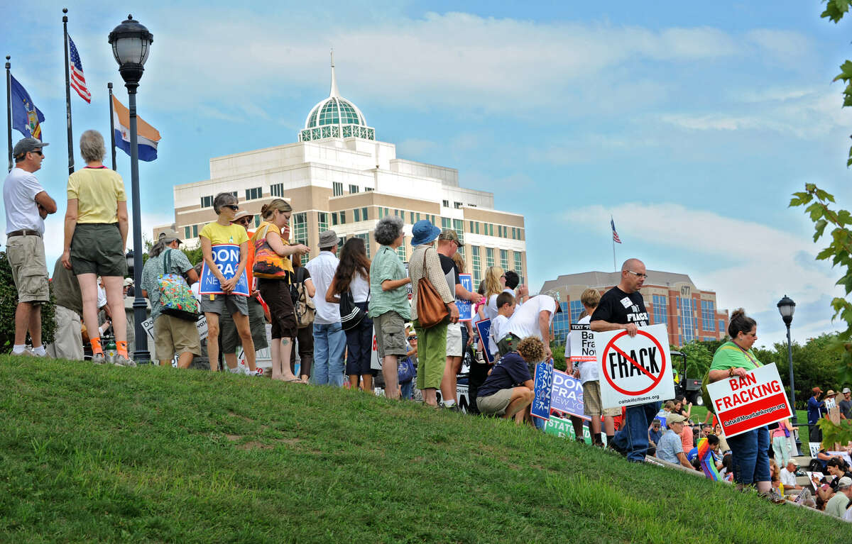 Hundreds march in opposition to fracking