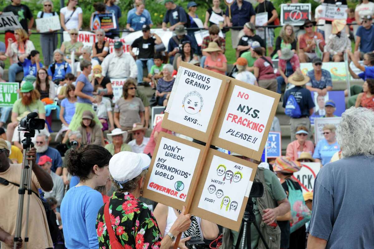 Hundreds march in opposition to fracking