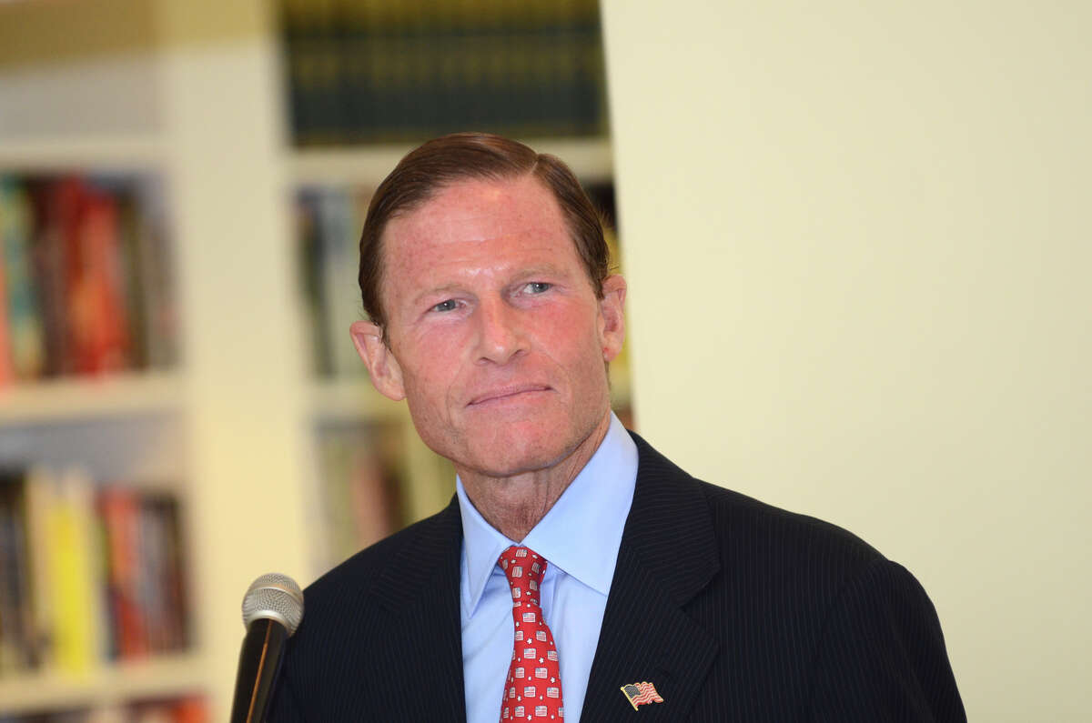 U. S. Senator Richard Blumenthal speaks during the observation of the 67th anniversary of the end of WWII at Atria Senior Living in Darien on Sunday, Aug. 12, 2012. U.S. Sens. Richard Blumenthal, D-Conn., and Kirsten Gillibrand, D-N.Y., will convene a federal hearing on Lyme disease at UConn Stamford, Conn. on Thursday, Aug 30, 2012.