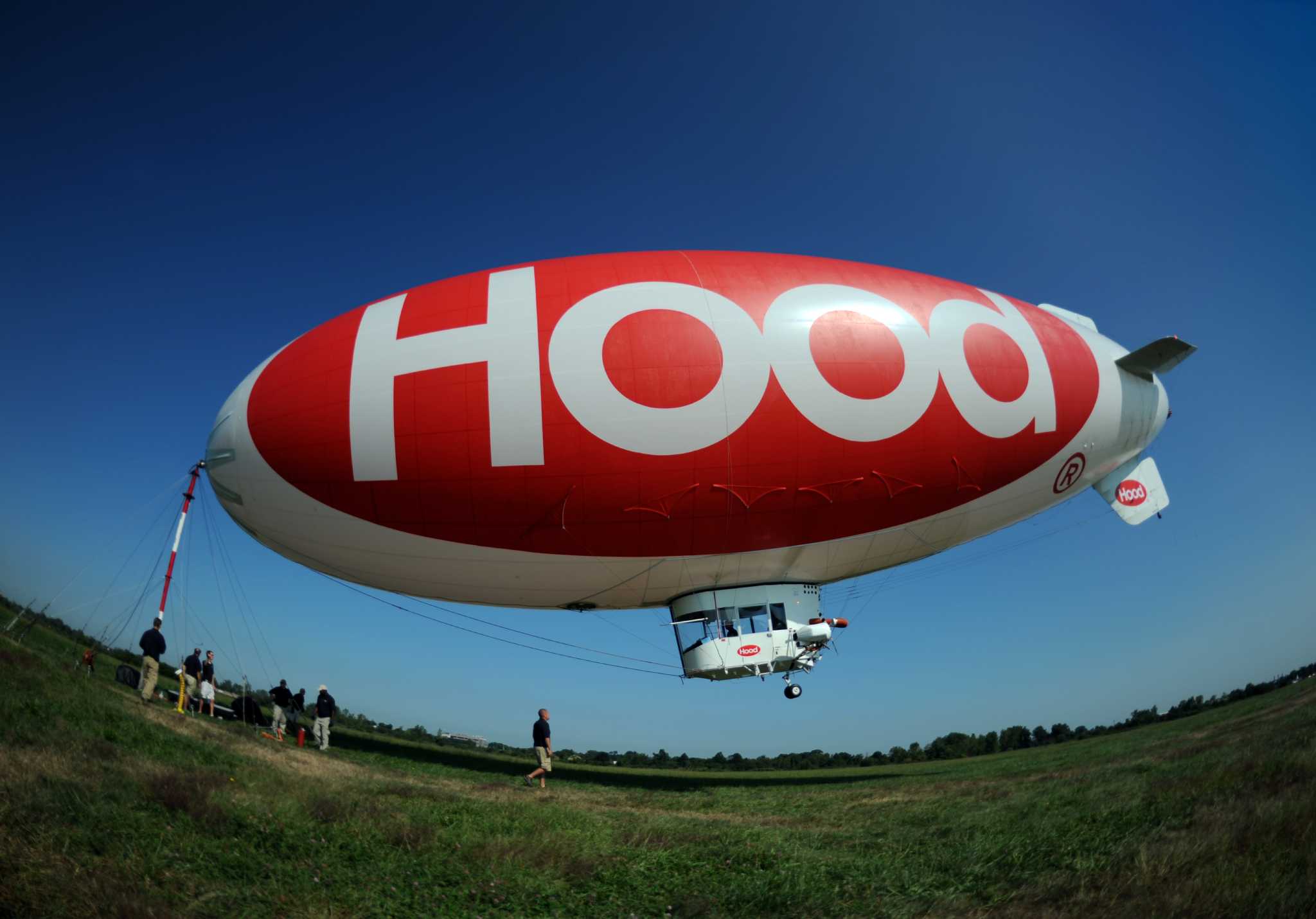Hood blimp floats over region