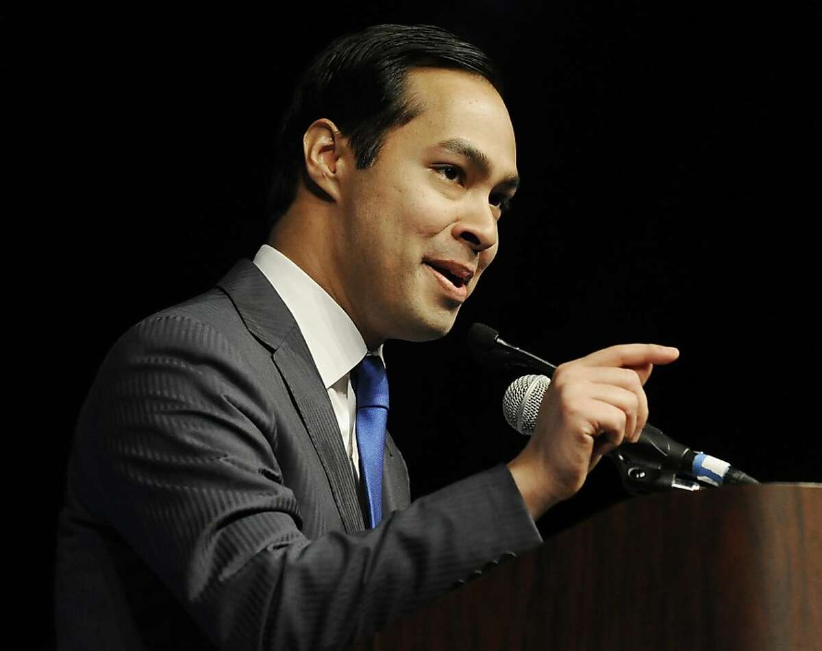 FILE - In this June 8, 2012, file photo, San Antonio Mayor Julian Castro gives the keynote address at the Texas Democratic Convention in Houston. Castro has been tapped by the Democrats for the high-profile spot of keynote speaker at the Democratic National Convention in Charlotte, N.C., the first Hispanic keynote speaker. Long gone are the passionate debates. Long gone is the suspense about who will emerge as the party's presidential nominee. Political conventions now are carefully scripted pep rallies aimed at a national TV audience. Not since the 1970s, in fact, has the nation had a major-party national convention begin with the nominee in doubt. Americans already know how the story will end at this year's Republican and Democratic national gatherings. So have modern-day conventions become irrelevant? (AP Photo/Pat Sullivan, File)