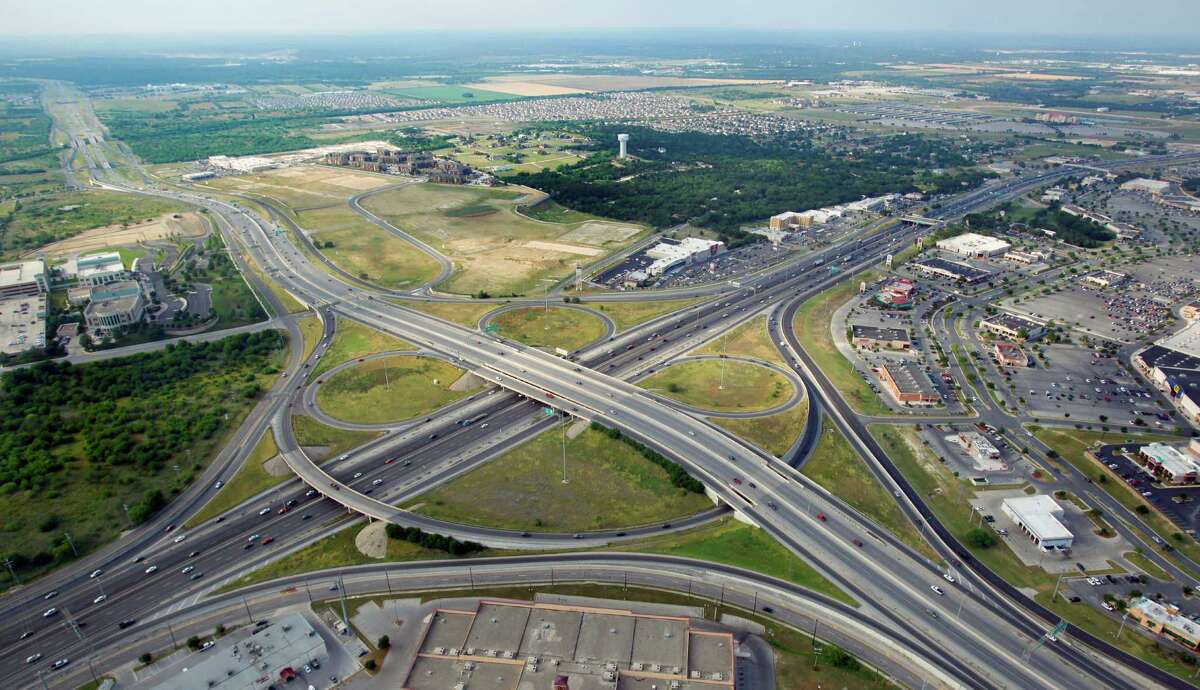 Loop 1604 where it crosses over Interstate 35 is seen in this aerial photo taken in May.