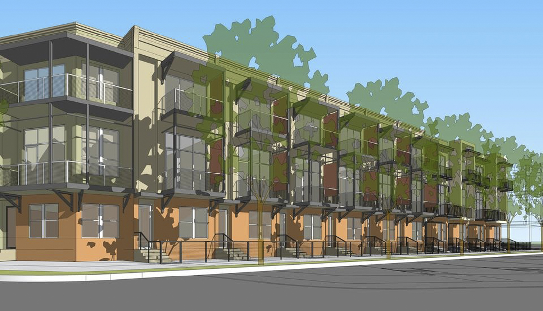 Single-family townhomes being built near Pearl