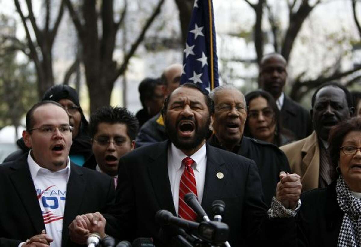 Congressman Al Green, center, wrote that whether the letter was a prank or not, it is a serious matter and "something that should not go unnoticed."