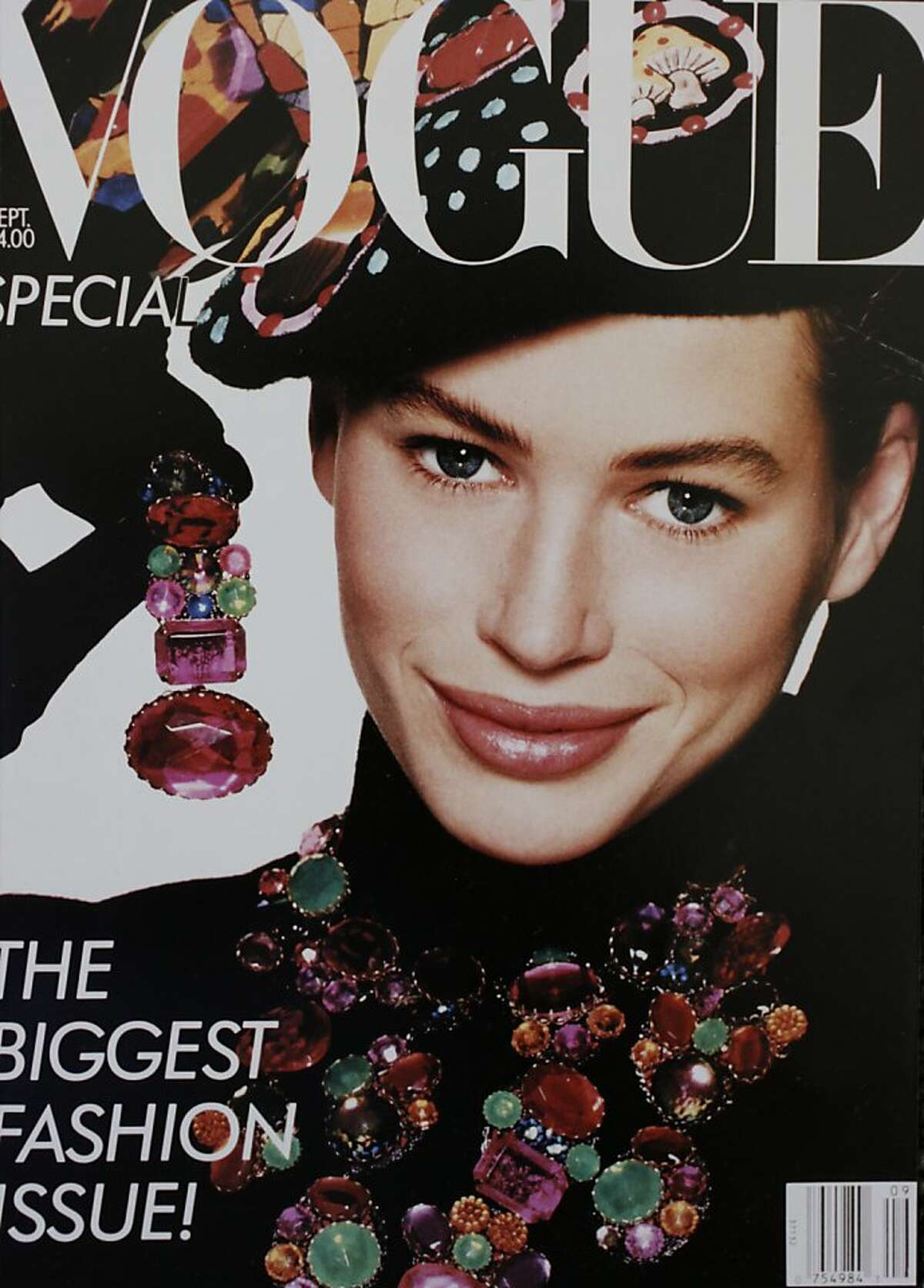 Supermodel Carrie Otis is seen early in her career on the cover of Vogue.