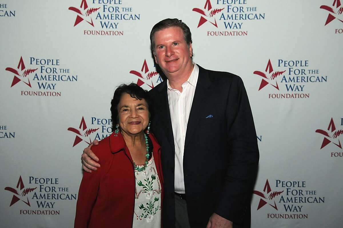 CHARLOTTE, NC - SEPTEMBER 04: Dolores Huerta (L) and People For The American Way Foundation President Michael Keegan attend People For The American Way Foundation Celebrates At The DNC on September 4, 2012 in Charlotte, NC (Photo by Michael Strider/Getty Images for People for the American Way Foundation)