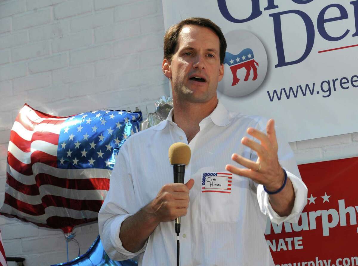 U.S. Rep. Jim Himes, D-Conn., speaks at Greenwich Democratic Town Committee annual picnic at the Garden Education Center Sunday, Sept. 9, 2012.