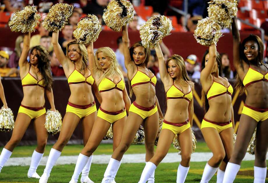 Washington Redskin cheerleaders perform during the second half of the NFL f...