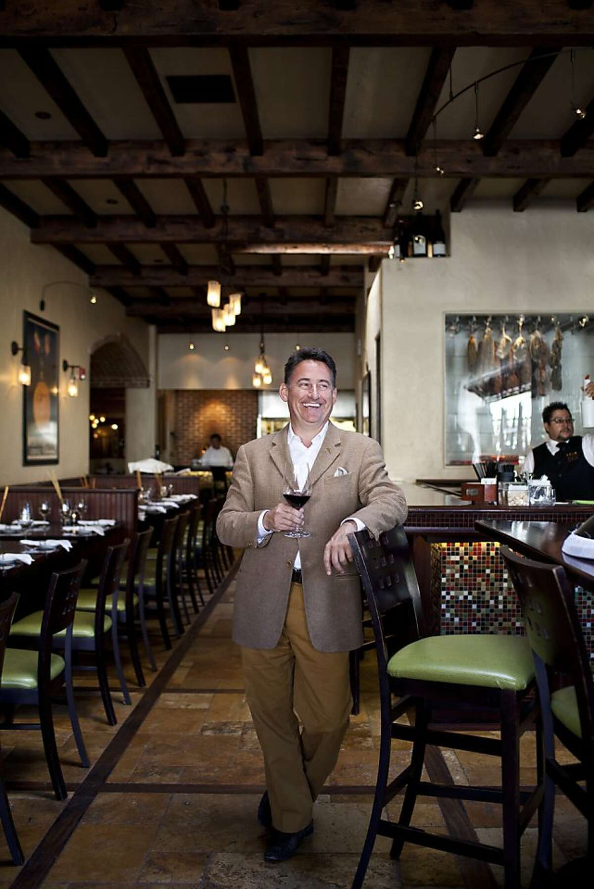 David Fink, founder and chief executive officer of Mirabel Hotel and Restaurant Group, at Cantinetta Luca, one of his restaurants, in Carmel, Calif., Friday, September 7, 2012.