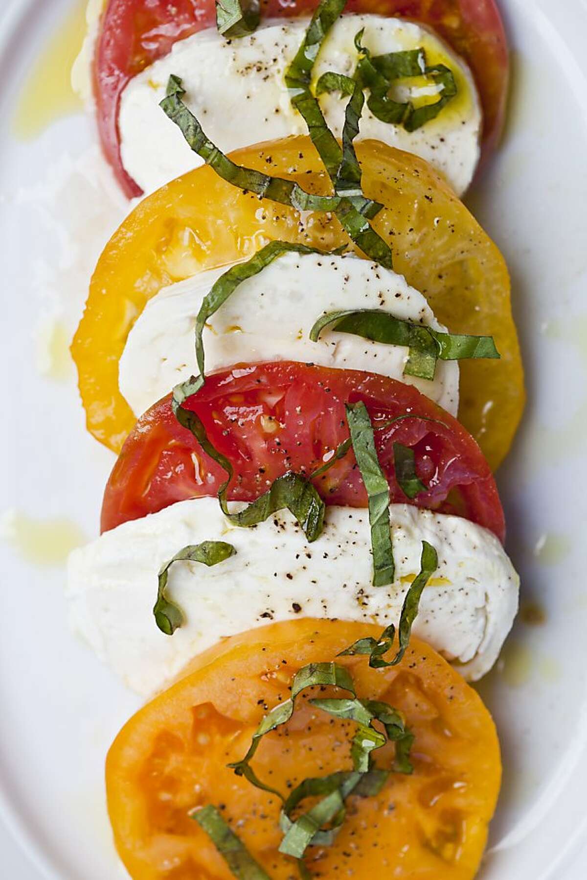 A caprese sale at Cantinetta Luca, one of David Fink's restaurants, in Carmel, Calif., Friday, September 7, 2012.